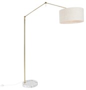 Lampa de podea aurie cu abajur gri deschis 50 cm reglabila - Editor