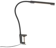 Lampă de birou cu clește neagră incluzând LED cu dimmer tactil - Lionard