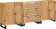 vidaXL Bufet 3 pcs Maro 180 x 33 x 75 cm Lemn de mango solid