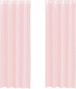 vidaXL Perdele Voile cu Oelii 2 buc Roz deschis 140x300 cm
