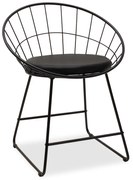 Scaun Bucatarie/Dining Metalic Spow Sezut Tapitat Negru