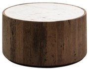 Masuta de cafea, din marmura si lemn reciclat, Savana