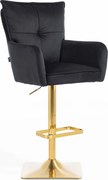 HR250KW Scaun Catifea Neagră Bază Aurie