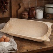 Covata din lemn pentru aluat, cioplita manual ,   model traditional