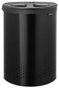 Cos de rufe Brabantia Selector 1008917, 55 L, 2 compartimente, Orificii aerisire, Umplere fara deschidere, Negru