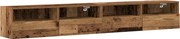vidaXL Dulap TV de perete Pe perete 2 pcs Lemn Vechi 100 x 30 x 30 cm