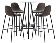 vidaXL Set de bar, 5 piese, gri închis, material textil