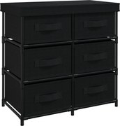 vidaXL Dulap depozitare cu 6 sertare, negru, 55x29x55 cm, oțel