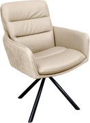 Set de 2 scaune pivotante Big George piele si microfibra bej