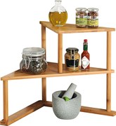 Polita de colt pentru bucatarie, 2 niveluri, bambus, KESPER