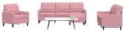 vidaXL Set de canapele cu perne, 4 piese, roz, catifea