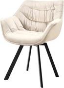 Set de 2 scaune pivotante The Dutch Retro, catifea sampanie bej