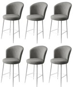 Set de scaune de bar Fora Grey and White, 6 buc., 6 buc.