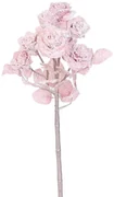 Creangă artificială Trandafir cu sclipici roz, 39cm