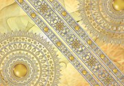 Fototapet - Mandala în aur în diagonala (254x184 cm)