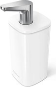 Dozator de săpun lichid alb din oțel 295 ml Pulse – simplehuman