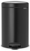 Cos de gunoi cu pedala Brabantia NewIcon 649029, 12 L, Inchidere lina, Baza antiderapanta, Negru