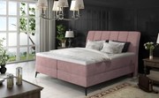 Pat boxspring tapitat cu lada de depozitare, 160X200 cm, Aderito, Eltap (Culoare: Gri)