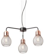 Redo 01-1579 - Candelabru suspendat pe cablu EDISON 3xE27/42W/230V, diametru 53 cm, negru/cupru