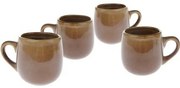 Set de 4 căni ceramice Warm 100 ml, maro