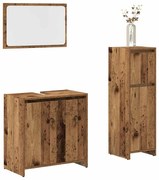 vidaXL Set mobilier de baie, 3 piese, lemn vechi, lemn prelucrat
