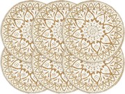 vidaXL Naproane, 6 buc., alb, 38 cm, iută, rotund