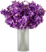 Buchet artificial LUX din 24 fire orhidee violet, Vanda Orchids
