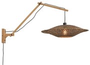 Aplica din bambus cu brat articulat Bali orizontal L natur, 60cm