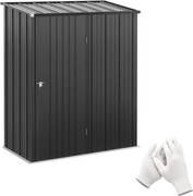 Outsunny Magazie Grădină Mare din Oțel cu Zăvor pentru Grădină, Negru | Aosom Romania