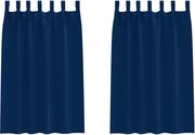 vidaXL Perdele Opaque cu Inel 2 pcs Albastru închis 175 x 140 cm