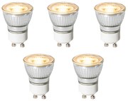 Set de 5 becuri LED GU10 cu 3 trepte de intensitate luminoasă, 35 mm, 4 W, 220 lm, 2700 K