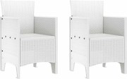 vidaXL Scaun pentru Grădină 2 pcs Alb Dimensiune: 53 x 49 x 85 cm