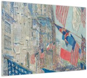 Tablou pe sticlă - Childe Hassam, Allies day, reproducere (70x50 cm)