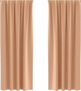 vidaXL Perdele Opaque cu Inel 2 pcs Maro deschis 225 x 140 cm