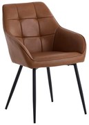 Set de scaune de sufragerie maro cu cotiere 2 buc. tapițat Nolan Square – Unique Furniture