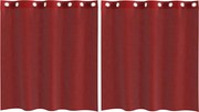vidaXL Perdele Voile cu Oelii 2 buc Roșu Vin