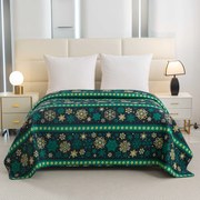 Cuvertura de pat SNOWFLAKES verde-albastru Dimensiune: 200 x 220 cm