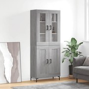 vidaXL Dulap înalt, gri sonoma, 69,5x34x180 cm, lemn compozit