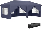 Outsunny Foisor de gradina pliabil pentru exterior cu 6 panouri laterale, 585x295cm albastru | AOSOM RO