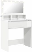 vidaXL Mese de toaletă pentru dormitor Alb lucios 80 x 39,6 x 135 cm