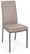 Scaun dining bej din piele ecologica si metal, Sofie Bizzotto
