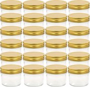 vidaXL Borcane din sticlă pentru gem cu capac auriu 24 buc. 110 ml