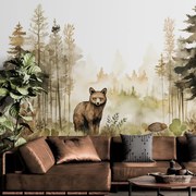 Tapet maine coon în pădure de basm