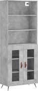 vidaXL Dulap înalt, gri beton, 69,5x34x180, lemn compozit