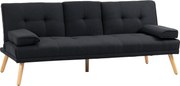 HOMCOM Canapea Extensibilă cu 3 Locuri, 2 Brațe Detașabile și Suport pentru Pahare, 181x77x78 cm, Gri antracit | Aosom Romania