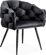 Scaune moderne din catifea cu picioare metalice BUC 256 negru