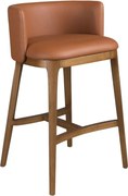 Scaun de bar design LUX, Nuc, Piele sintetica, Brown