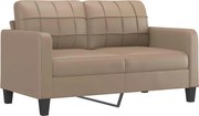 vidaXL Canapea cu 2 locuri, cappuccino, 140 cm, piele ecologică