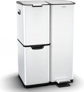 Klarstein Coș de gunoi Tiyo 3 în 1 60 l, 30 l + 17 l + 13 l, sortare deșeuri, închidere silențioasă, capac din oțel inoxidabil