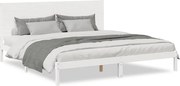 vidaXL Cadru pat foarte lung fără saltea, alb, 180x210 cm lemn masiv